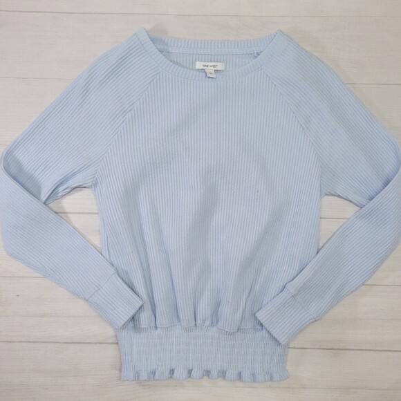 NINE WEST Womens Blue Ribbed Sweater Size XS - Picture 5 of 5